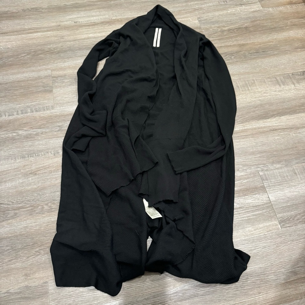 Rick Owens Maglia Long Wrap Cardigan in Black